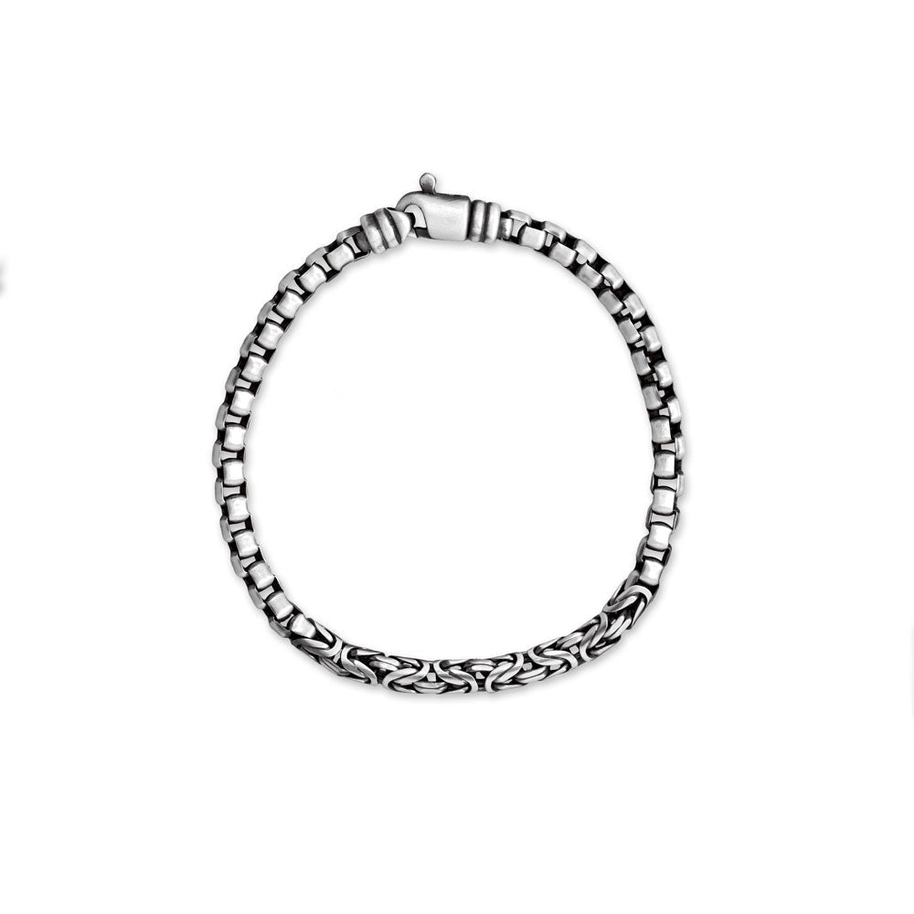 Men's Black Box & Byzantine Chain Bracelet