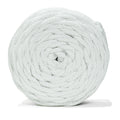 Roll of white recycled cord on a white background