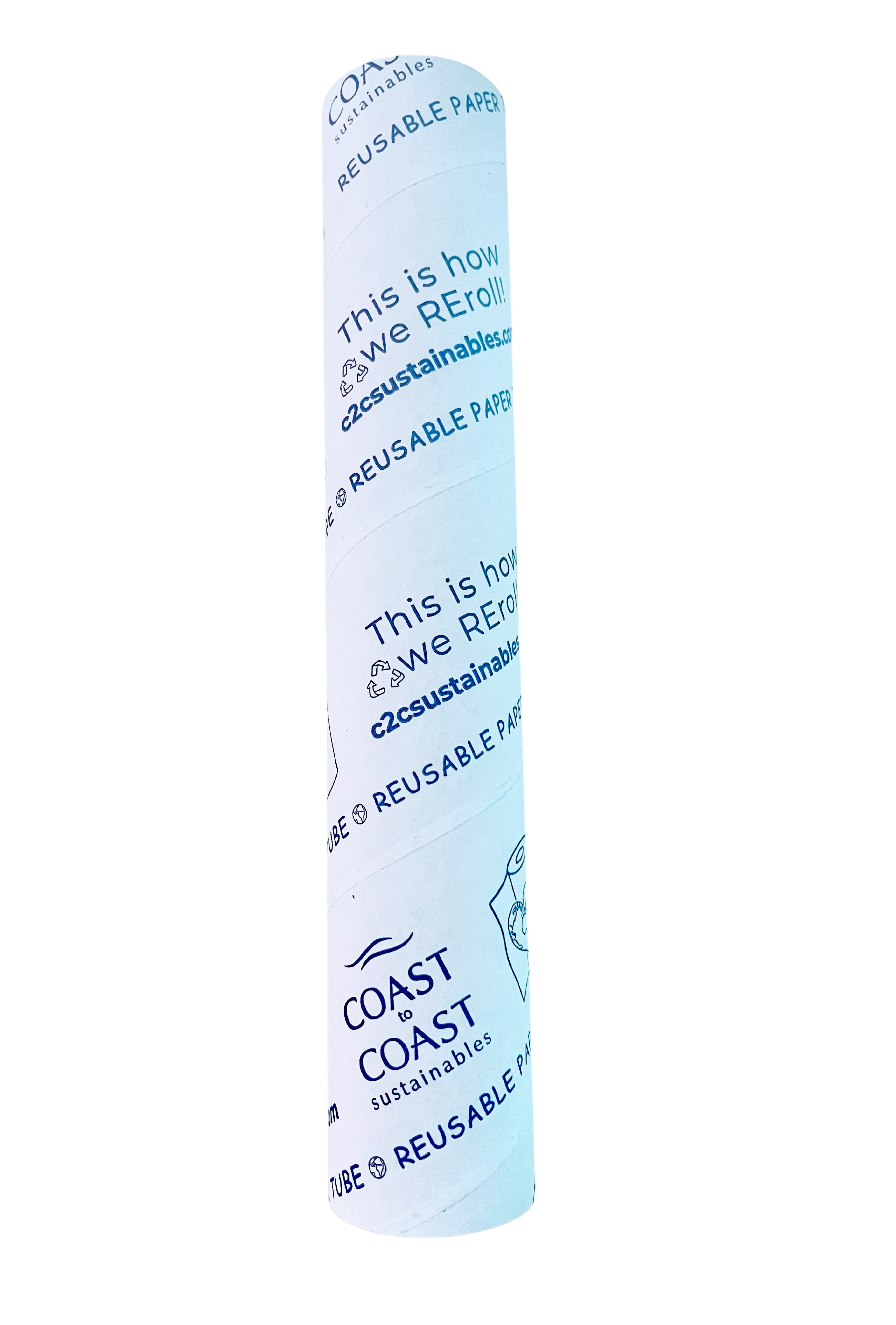 Reusable paper towel roll with branding on a white background