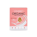 Lhamo Organic Herbal Infused Pads packaging on a white background