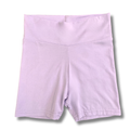 Lilac children’s bamboo cartwheel shorts on white background