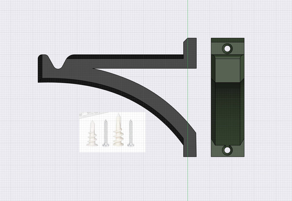 Black metal bracket on a grid background
